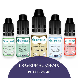 Pack 5 pareils en 60/40  taux de nicotine au choix  Vincent