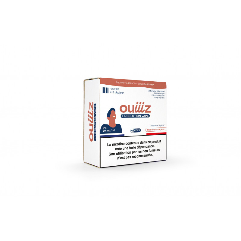 Kit de démarrage OUIIIZ plus de 15 cigarettes/jour de face