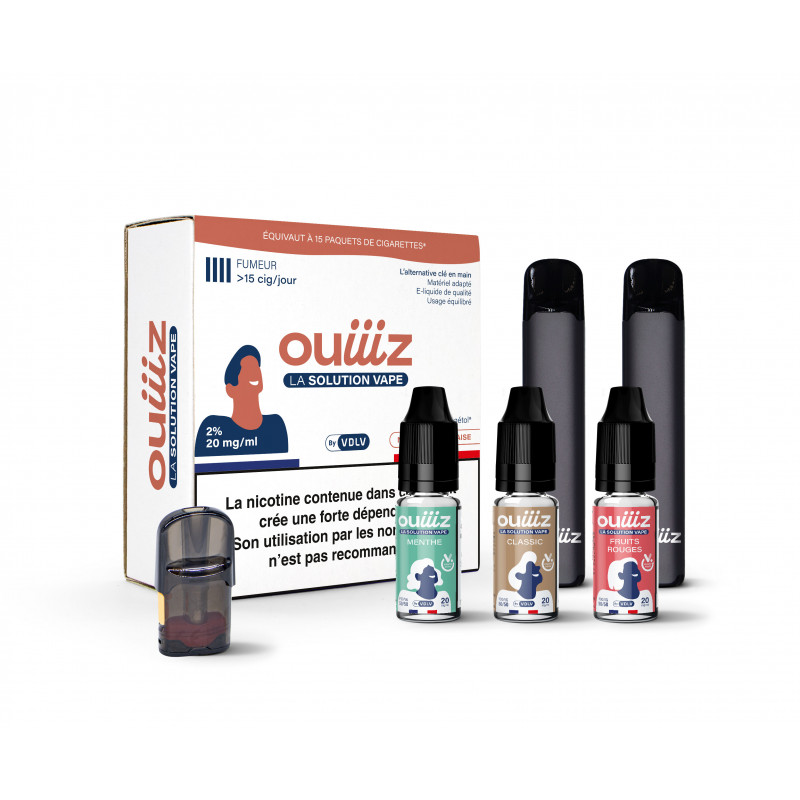 Kit de démarrage OUIIIZ plus de 15 cigarettes/jour Kit de démarrage OUIIIZ plus de 15 cigarettes/jour