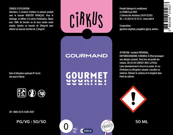 e-liquide pas cher livraison gratuite E-liquide PAB Cirkus - Gourmet (50ml)
