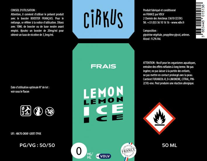 E-liquide PAB Cirkus - Lemon Ice (50ml)