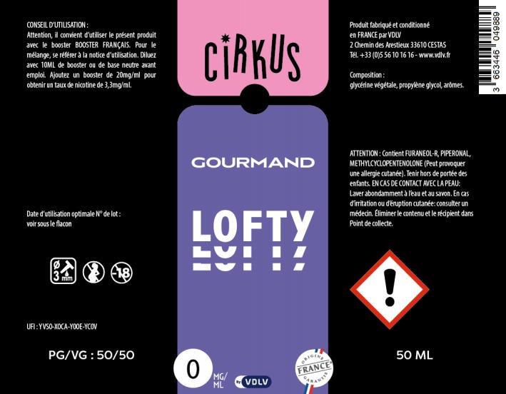E-liquide PAB Cirkus - Lofty (50ml) - VDLV